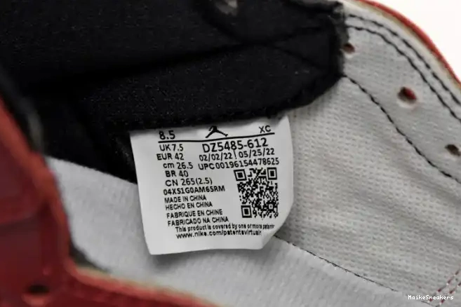 MaikeSneakers High Retro Lost and Chicago Jordan 1 Found DZ5485-612 OG 0507